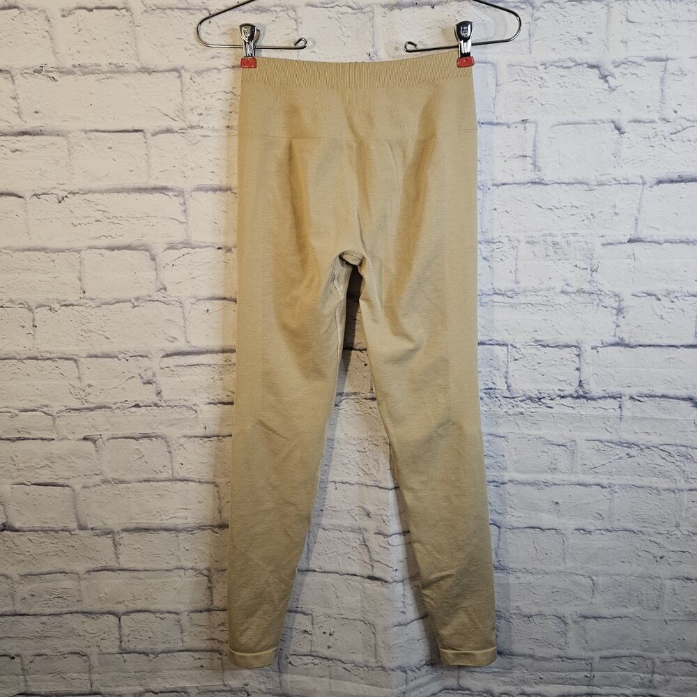 Alphalete Leggings Womens Medium Beige Seamless Ankle Yoga Gym Pants